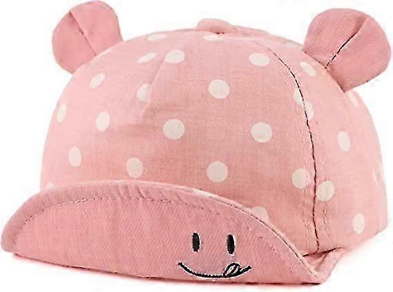 Polka Cotton Baby Cap Child Sun Hat Adjustable Cap Spring Summer Fall 6 to 24 Monthsblue