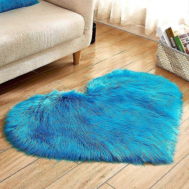 Heart Shape Carpet Non-slip Bedroom Mat Long Plush Pad Door Decor Ornament