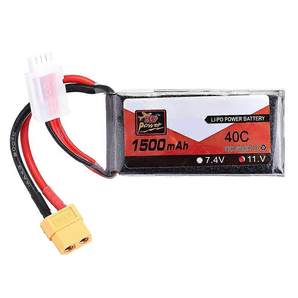 2Pcs ZOP Power 11.1V 1500mAh 40C 3S Lipo Battery XT60 Plug