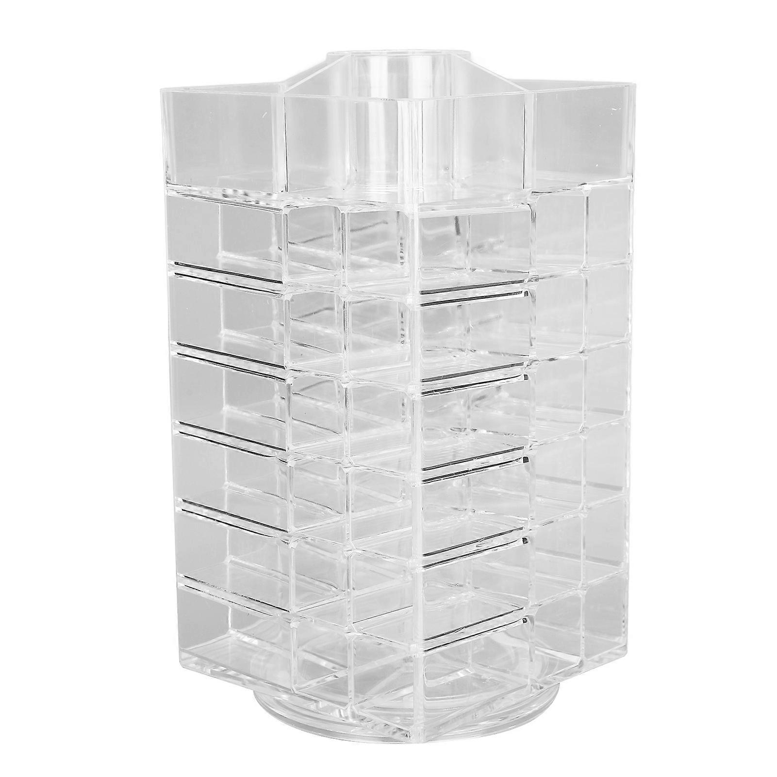360 Degree Rotating Lipstick Tower Display With 53 Slots Large Capacity Transparent Lip Gloss Organizer Cosmetic Storage Stand
