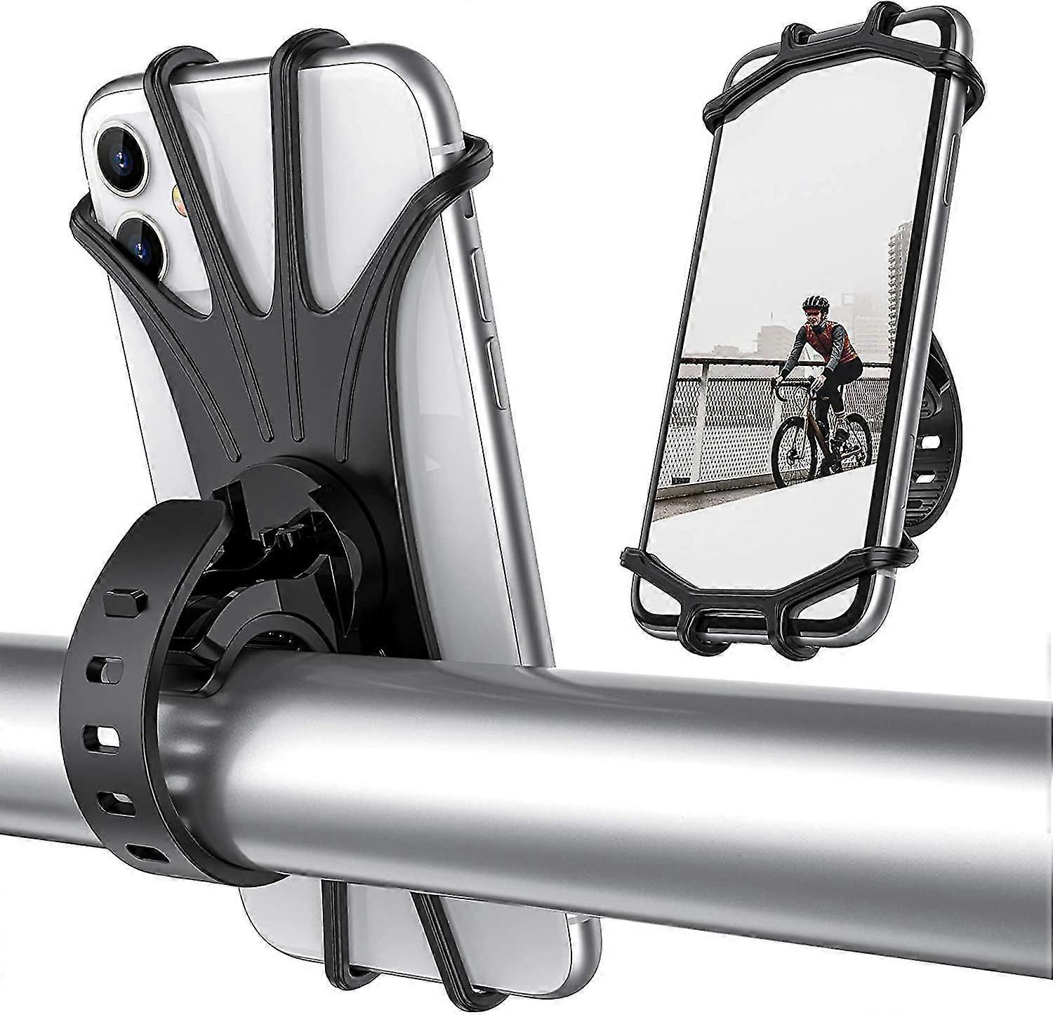 ycle Phone Holder, Universal Motorcycle Handle Holder, 360 Rotating Silicone ycle Phone Holder