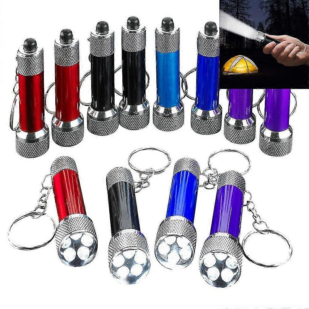 Mini Led Flashlights Keychain ,2.5 Inches Mini Plastic Poet Torch - 5-bulb Led Keyring For Camping, Kids, Party Favor, Gift, Prize, Poet Size,12-p
