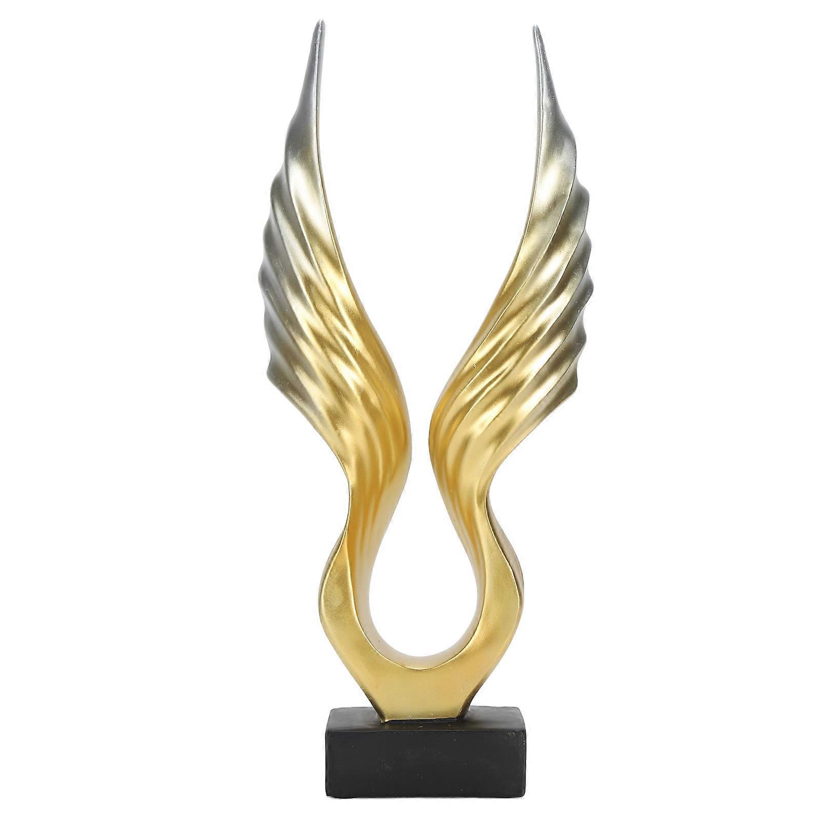 Abstract Wing Sculpture Modern Light Resin Statue Gold