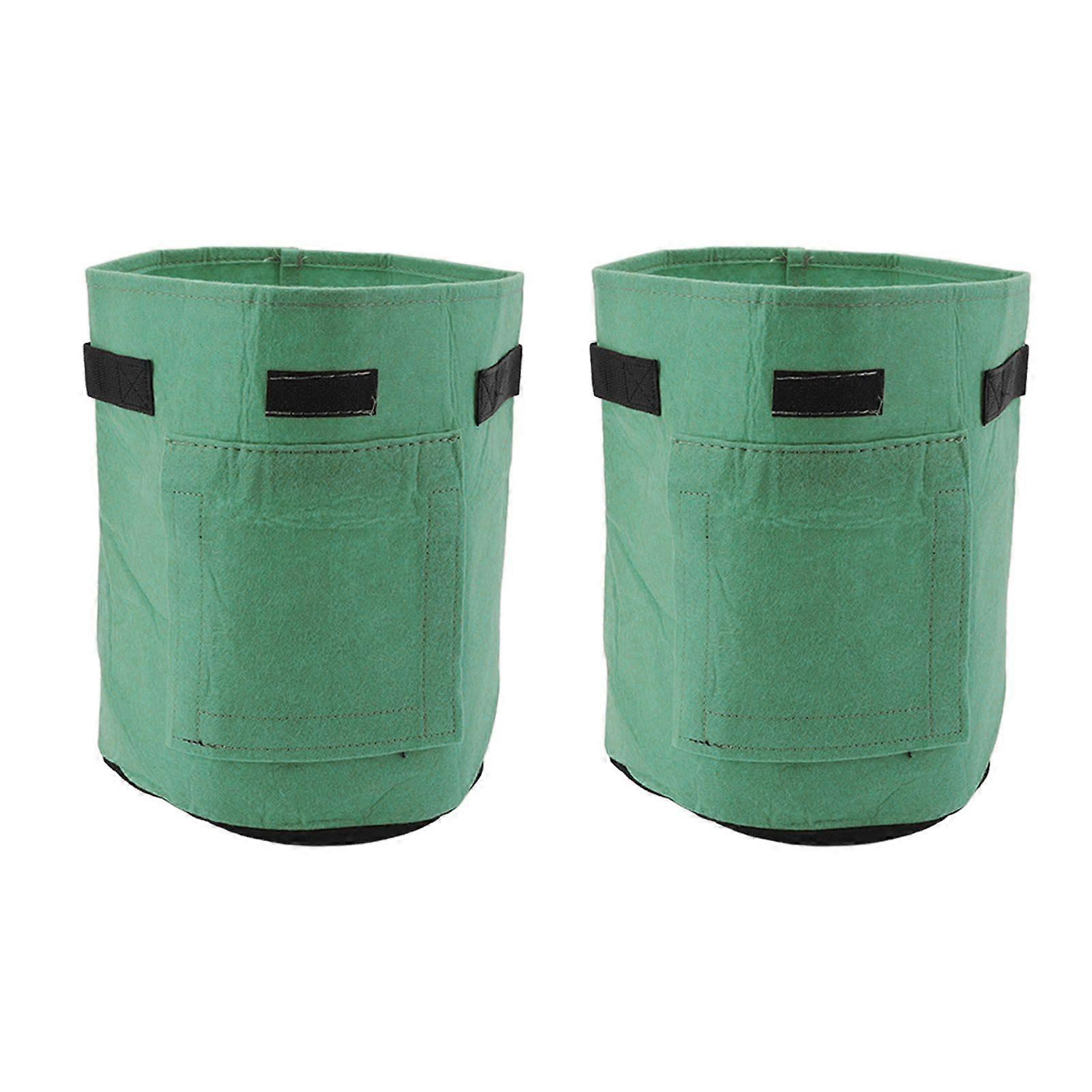 栽培バッグ ガーデン植栽バッグ ガーデニングバッグ 厚手不織布 ジャガイモ トマト 野菜用 草 グリーン M