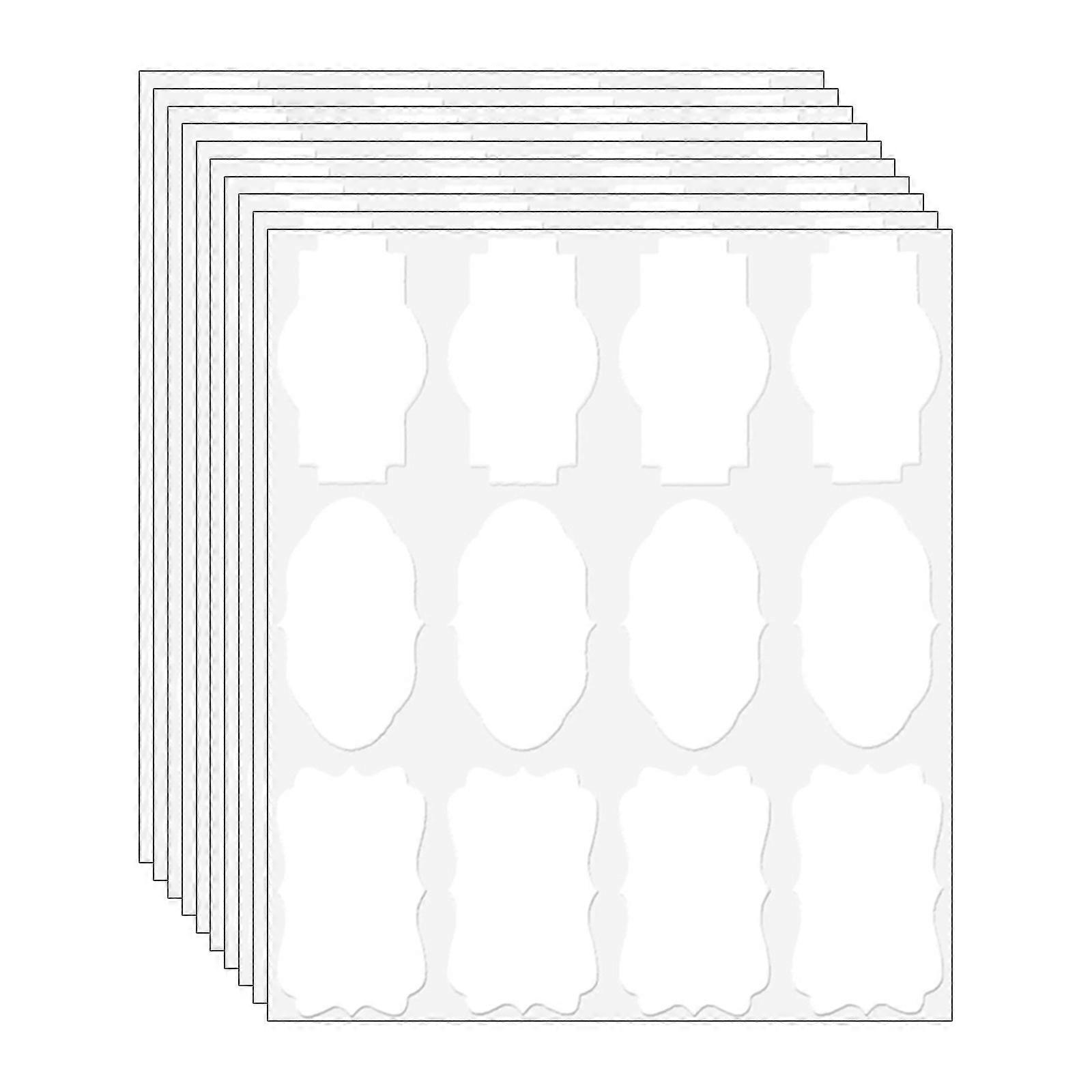 120PCS Kraft Label Sticker with Fancy Shape Storage Box Labels for Homemade Items Essential Oil Bottles and Jars