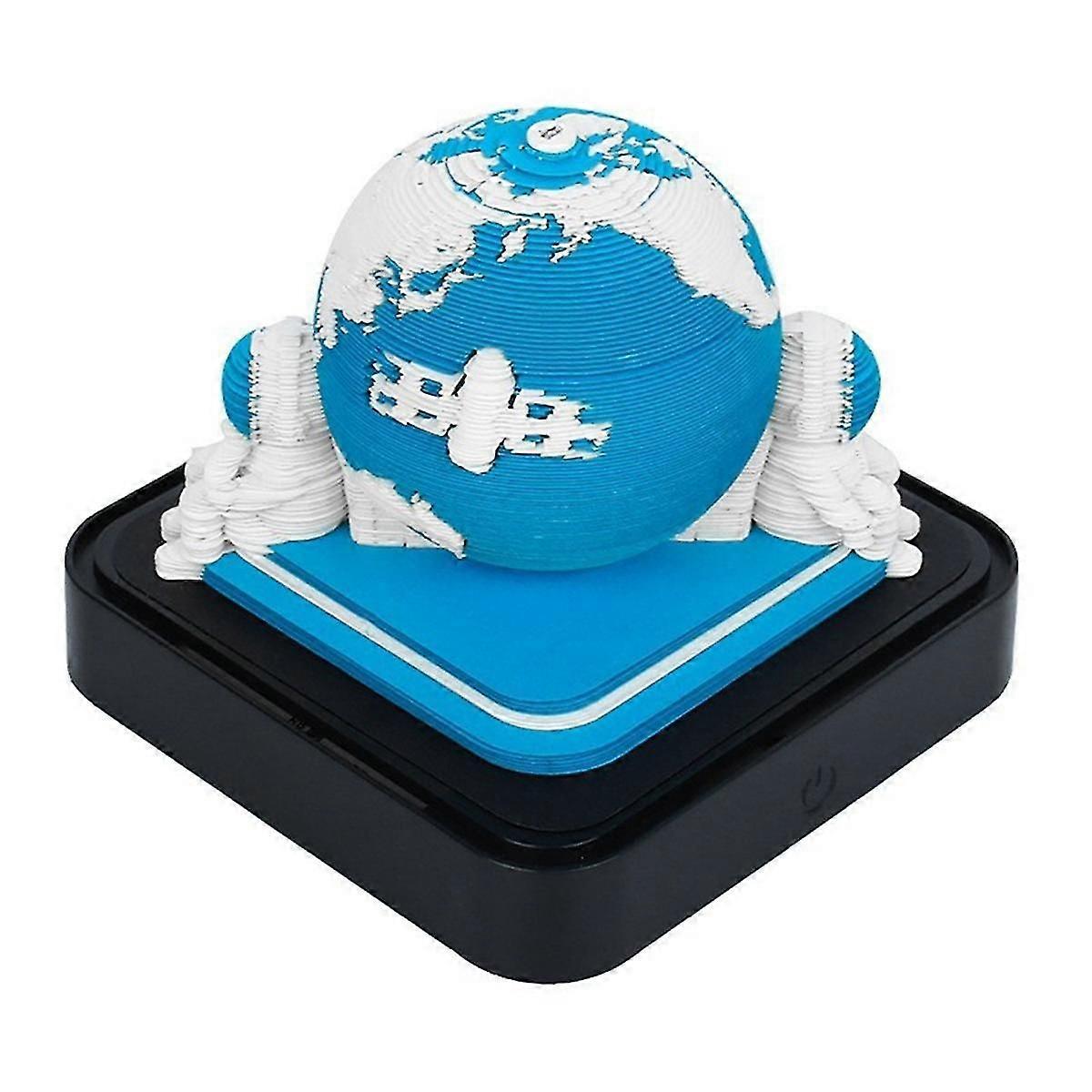 3d Art Calendar Memo Pad 2024, Time Piece Calendar Earth Paper Carving Sticky Note Printed Tear-off