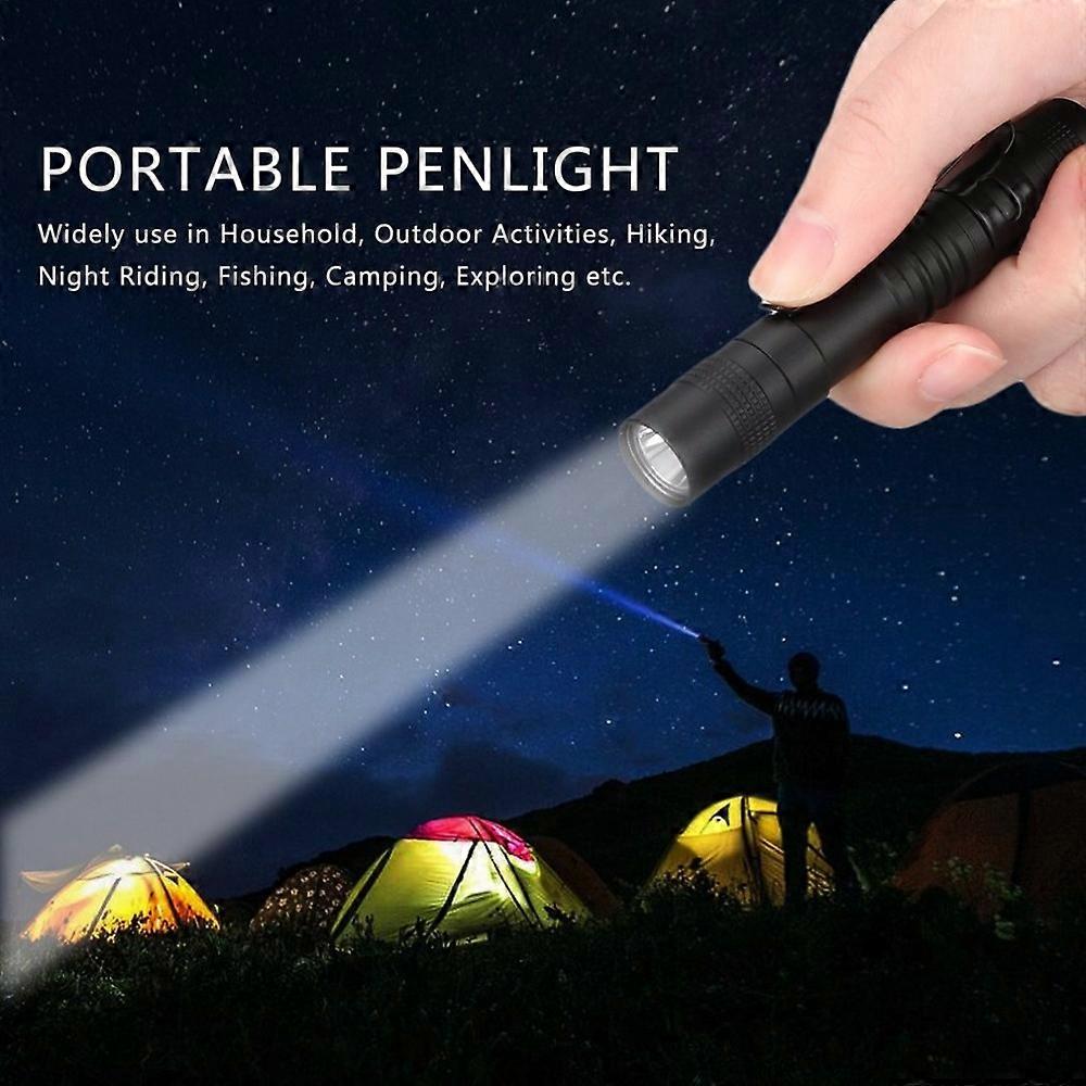 Mini LED Pen-shaped Strong Flashlight Pen Clip Torch 13.3cm
