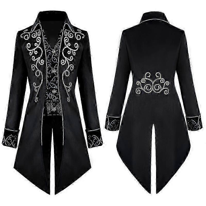 Men's Steampunk Vintage Jacket, Gothic Victorian Tuxedo Frock Coat