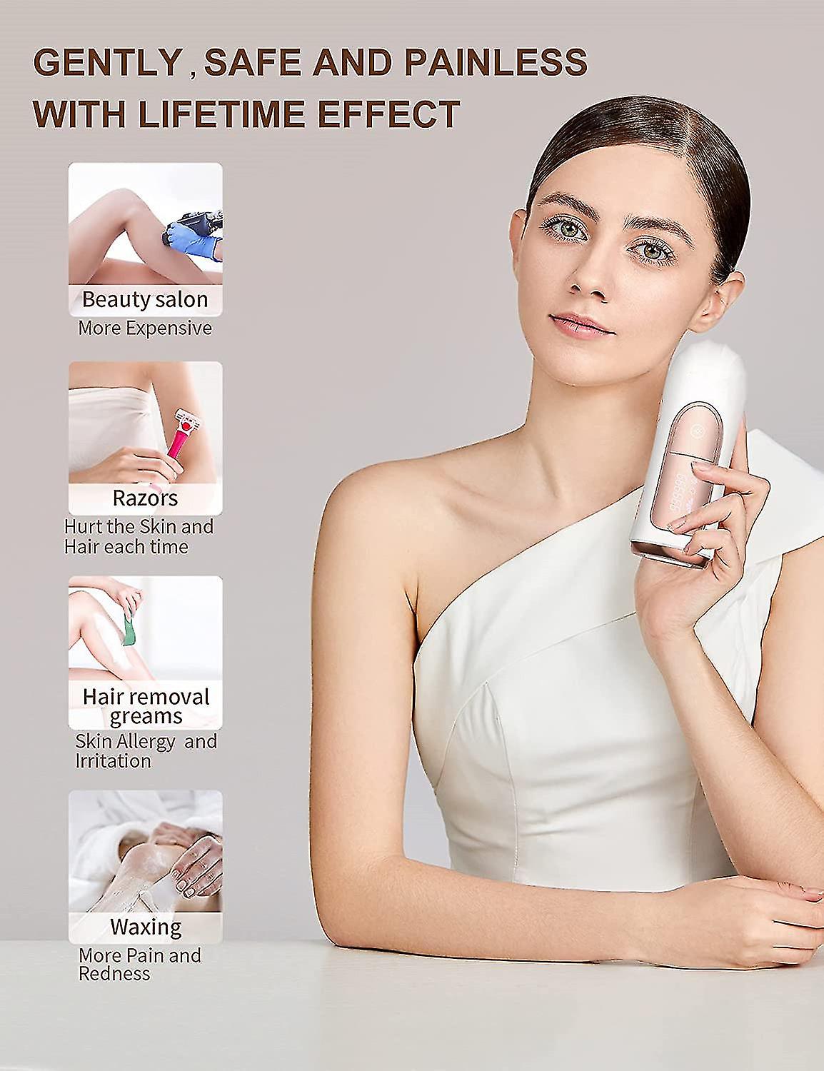Pulsed Light Epilator, 50,000 Flashes, 2 Modes, 5-stage Electric Epilator(green)