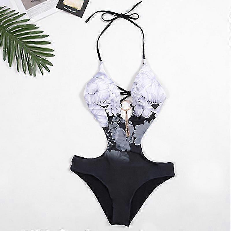 Damen Halfter gepolstert Monokini Bademode Einteiliger Badeanzug