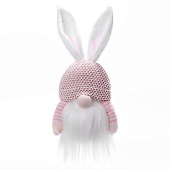 Wielkanoc Luminous Rabbit Rudolph Faceless Plush Doll Decoration Różowy