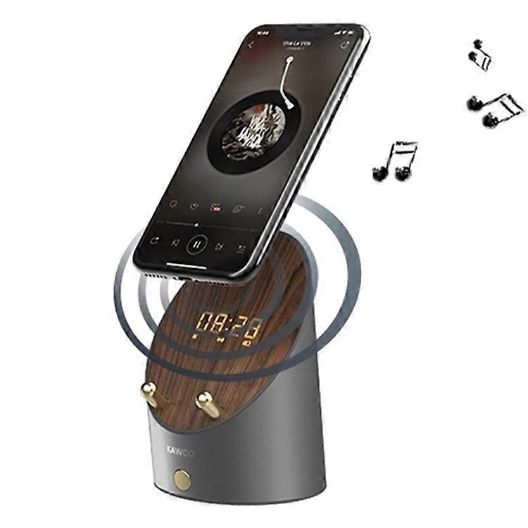 Mini Bluetooth Speaker Music MP3 Player Alarm Clock Metal Induction Speaker