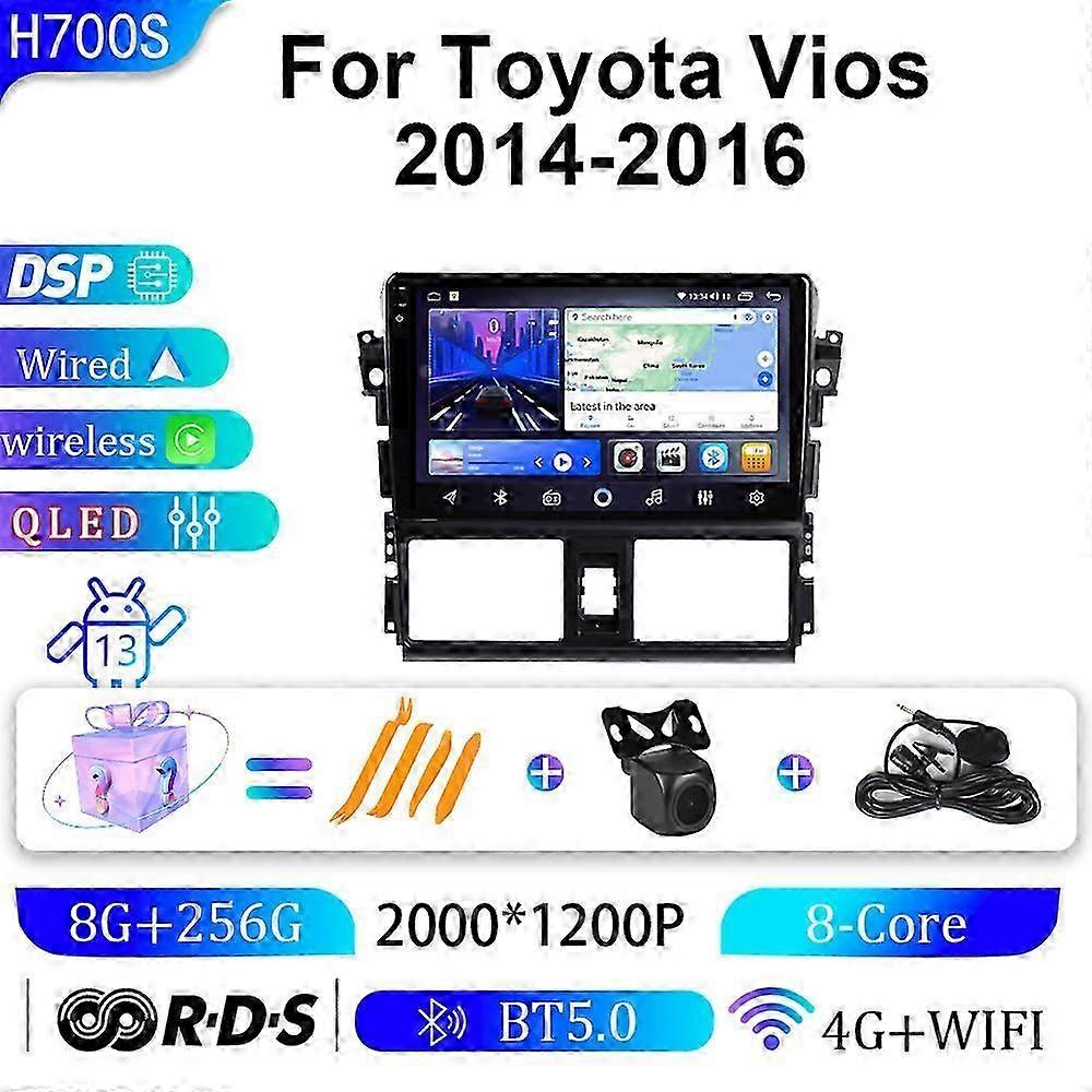 Suitable for Toyota Vios 14-16 car mounted Android large screen navigator GPS navigation all-in-one machine-2K