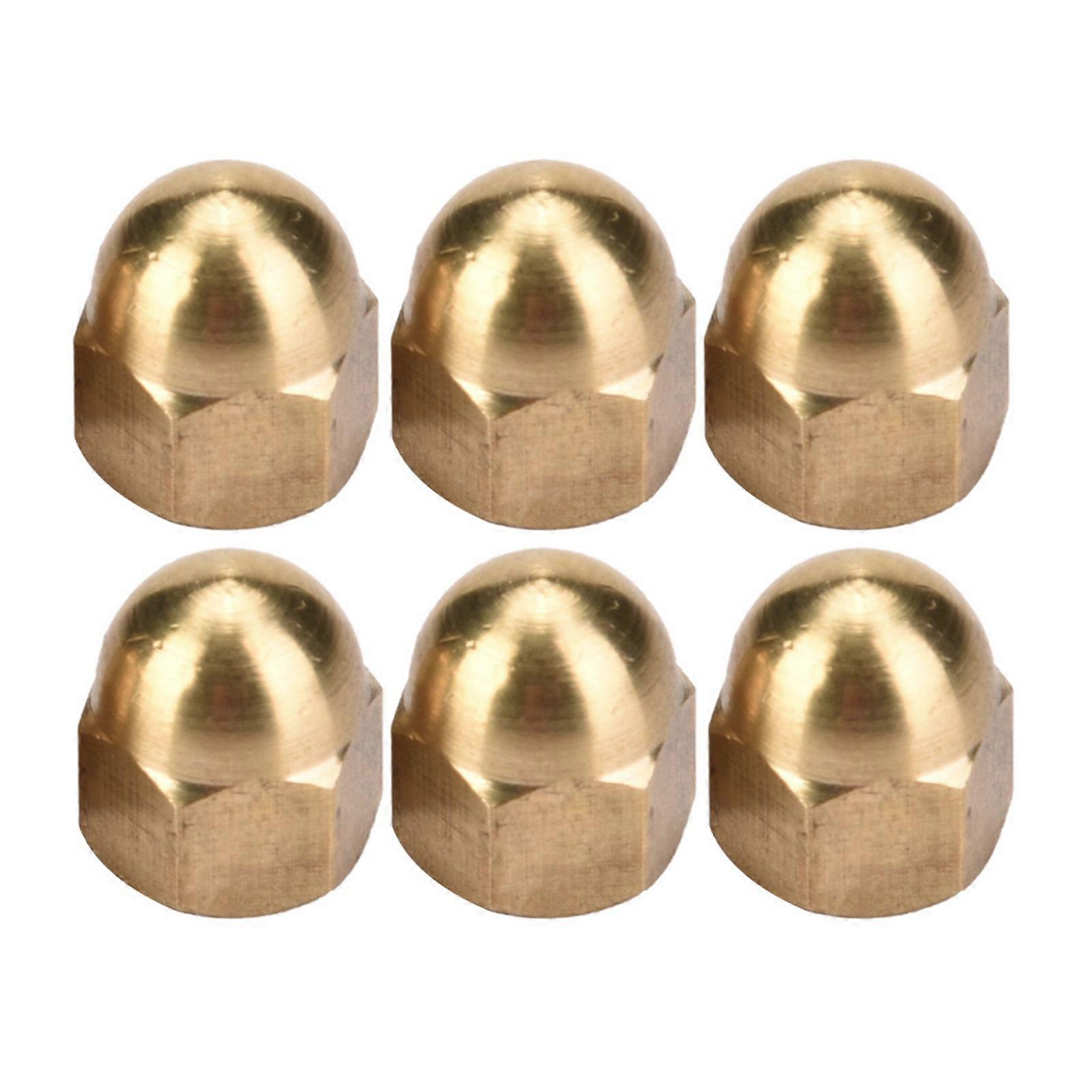 Brass Acorn Nut Kit Dome Head Cap Hex Nuts Set Vehicle Fasteners (M6, 20pcs)