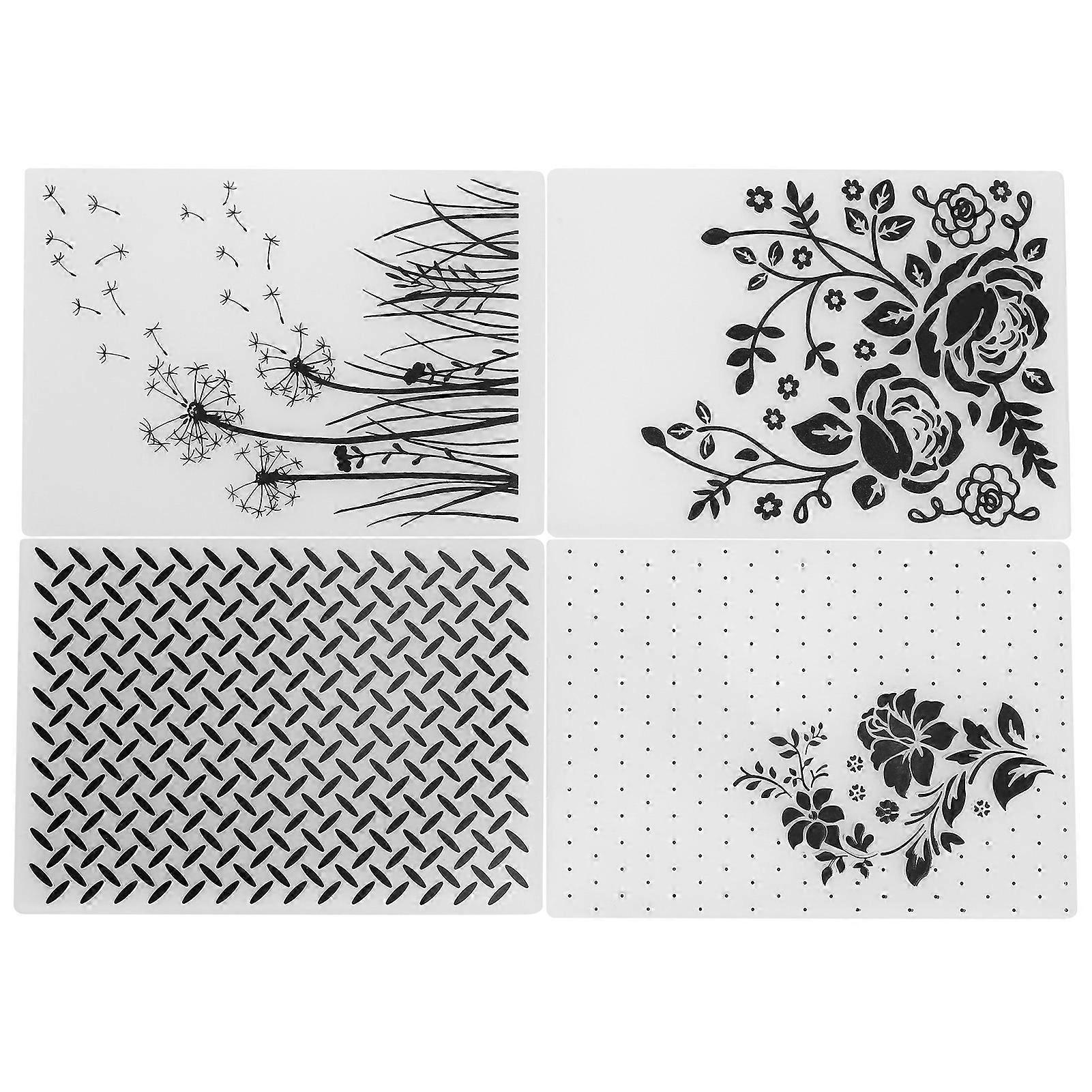 4Pcs Plastic Embossing Folders DIY Card Making Scrapbooking Embossed Template Paper Craft