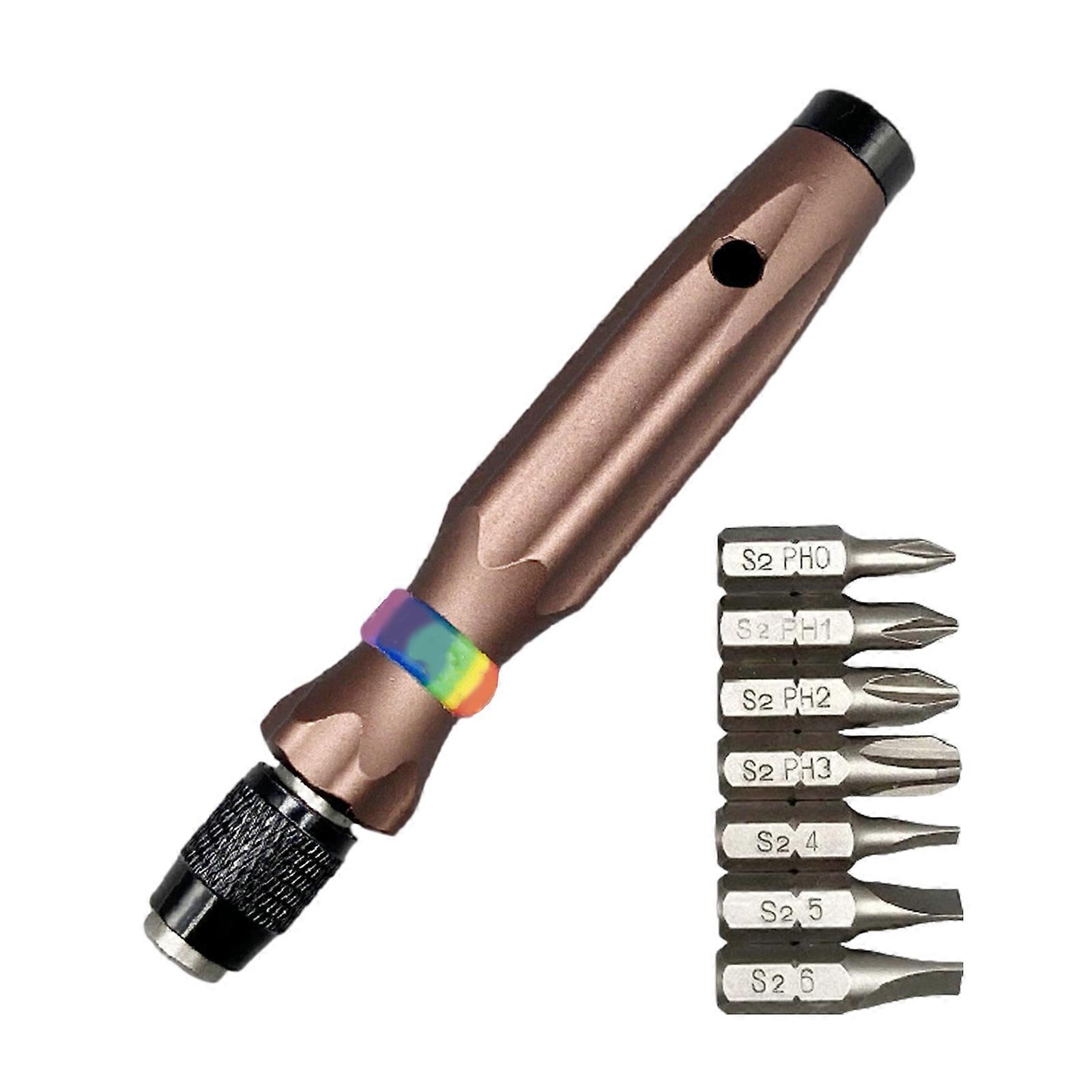 Precision Screwdriver Bit Set Repair Tool Kit Magnetic 6.35mm Bit All Aluminum Screw Driver Tip Mini for Mobile PC Multicolor