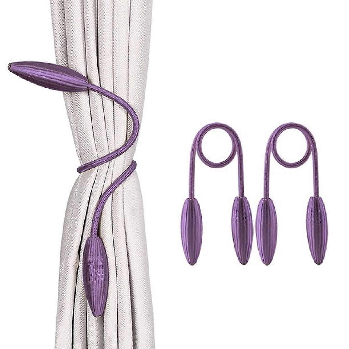 European Style Curtain Holders, Magnetic Curtain Tiebacks With Upgraded Rope And Stronger Magnets For Easy Use In Home Kitchen Office Windows, No