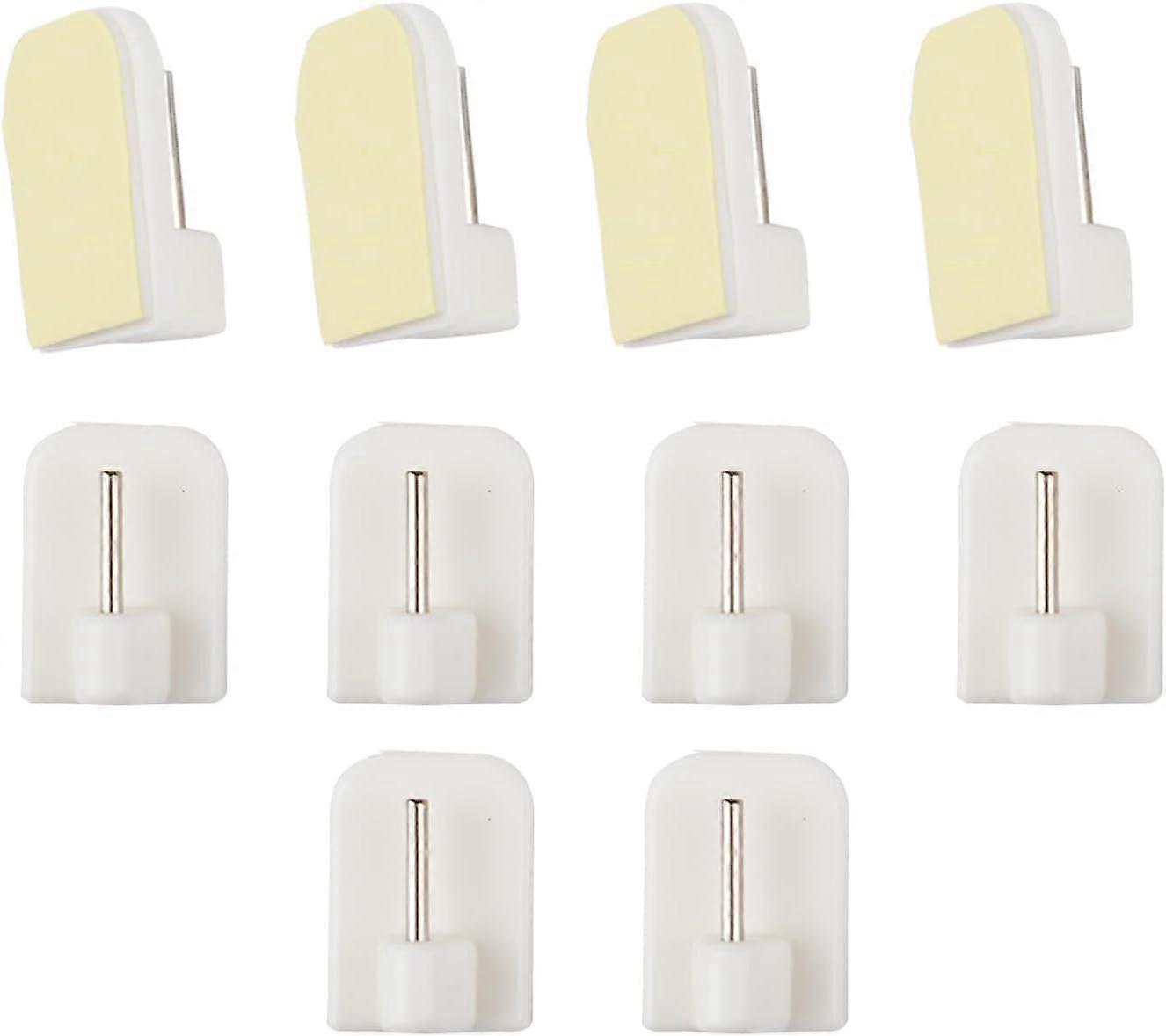 10 Pcs Curtain Hooks, Curtain Hangers, Rod Without Drilling Self-Adhesive Hooks for Curtain Rods