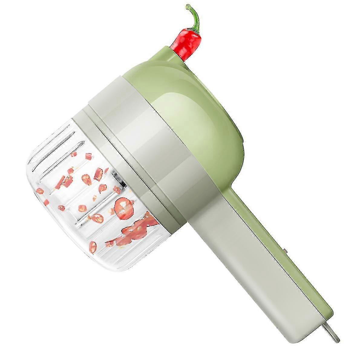 4 In 1 Handheld Electric Vegetable Cutter Set Multifunctional Durable Chili Vegetable Crusher Ginge