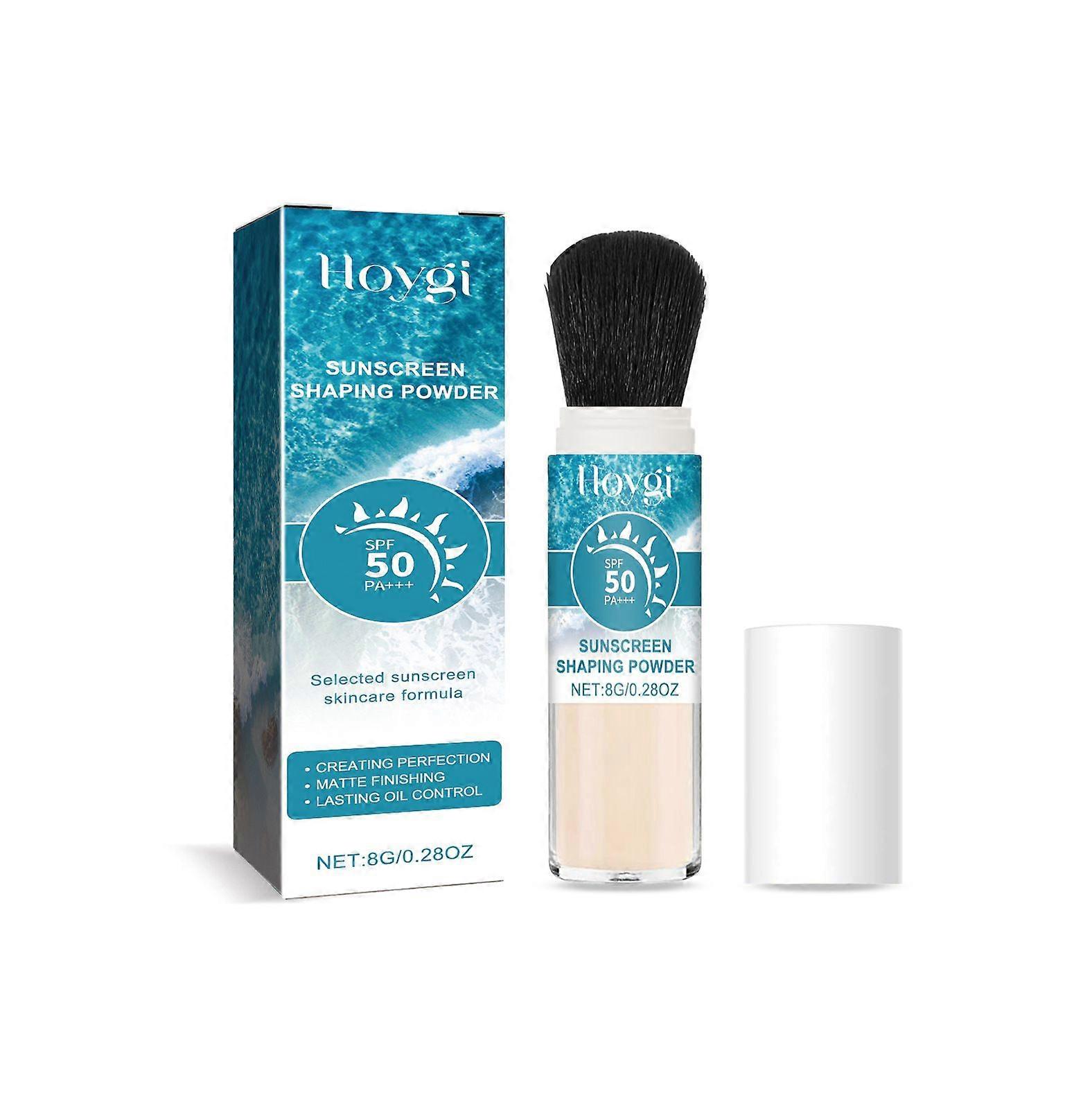 مسحوق واقي معدني من Hoygi خفيف الوزن مرطب خفيف مقاوم للماء مقاوم للمسحة يوميا مسحوق واقي للوجه