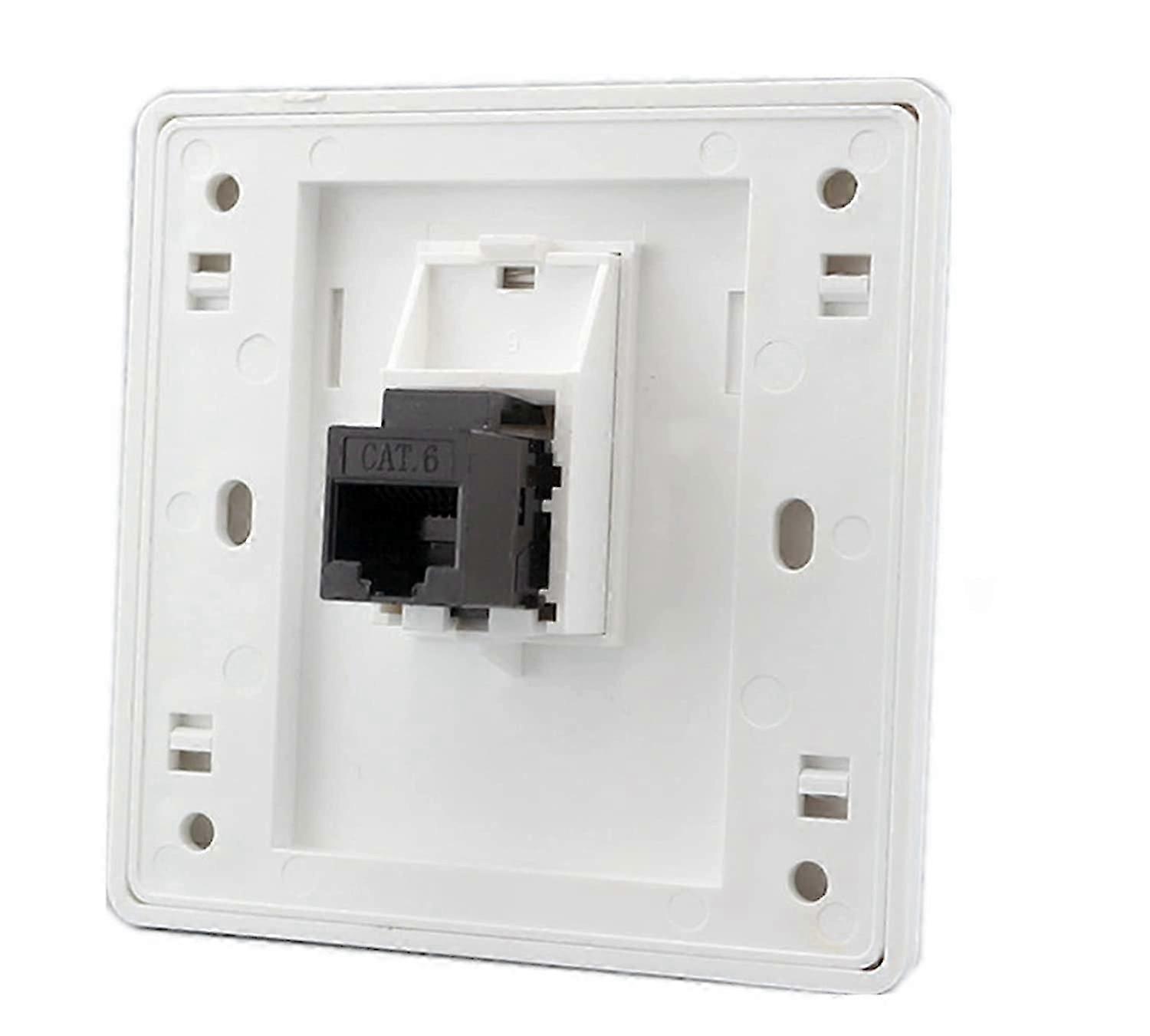 女性から女性へのCAT6ギガビットデュアルパスネットワーク壁コンセントRJ45LANインターネットフェースプレートストレート電源コンセント、86x86mm(LAN x 1)
