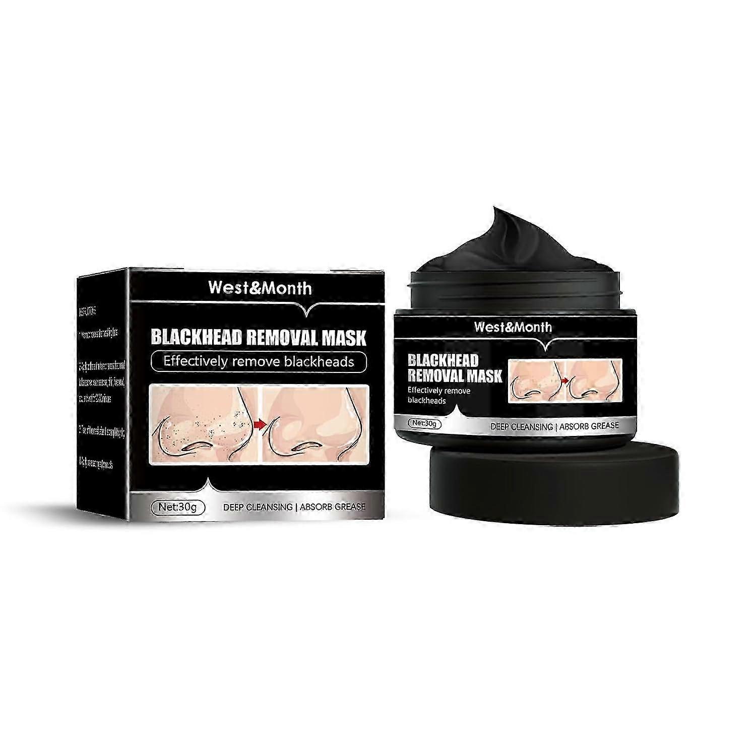 Bamboo Charcoal Nasal Mask, 30g Activated Charcoal Mud Mask, Deep Cleansing Blackhead Removal Mask, Acne Tightening Pore Mask
