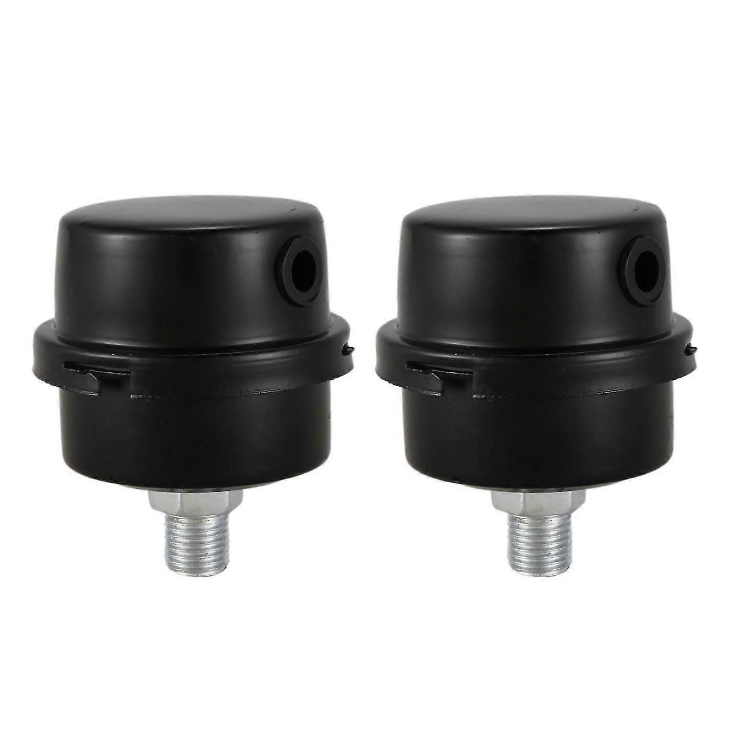 2X Air Compressor Intake Filter Muffler Silencer 1/4BSP 13mm Thread Black