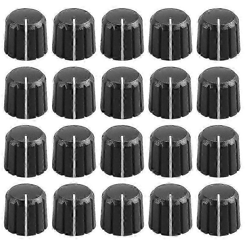 20Pcs 15x13.5mm Plastic Potentiometer Rotary Knob for 6mm Diameter D Type Shaft Guitar Volume Knob.