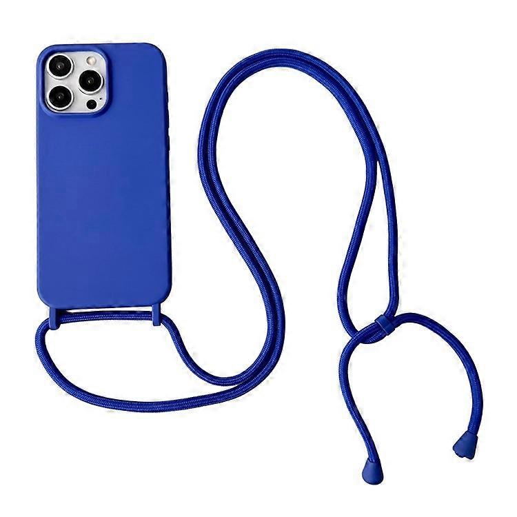 Compatible For iPhone 14 Pro Max Case Liquid Silicone Soft Flexible Phone Cover with Adjustable Lanyard