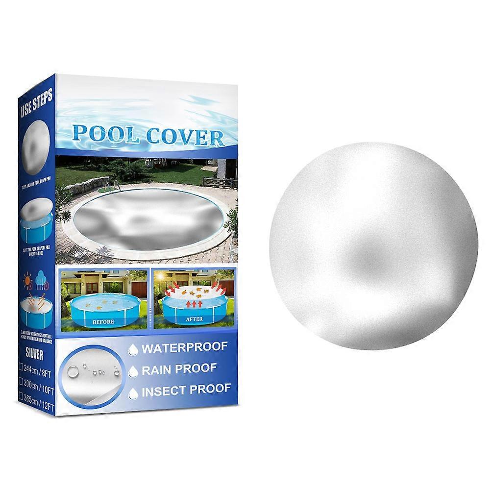 Round Swimming Pool Cover Solar Heating Protector Dust Proof Shield Rainproof for Swimming Pools