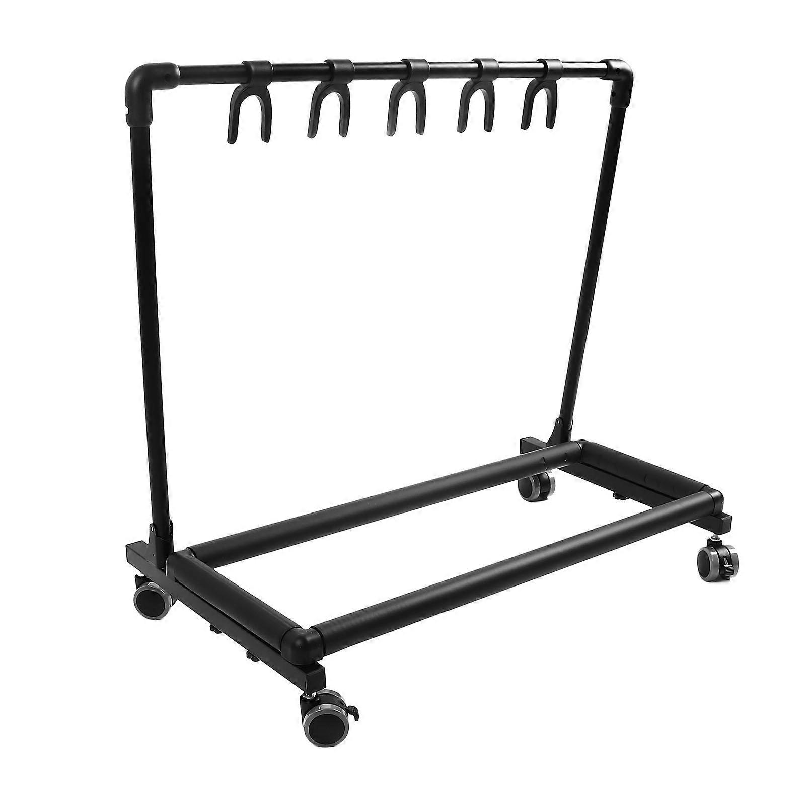 Multi Guitar Stand Metal and EVA Multiple Guitars Display Holder with Wheels for Shops FL 11W