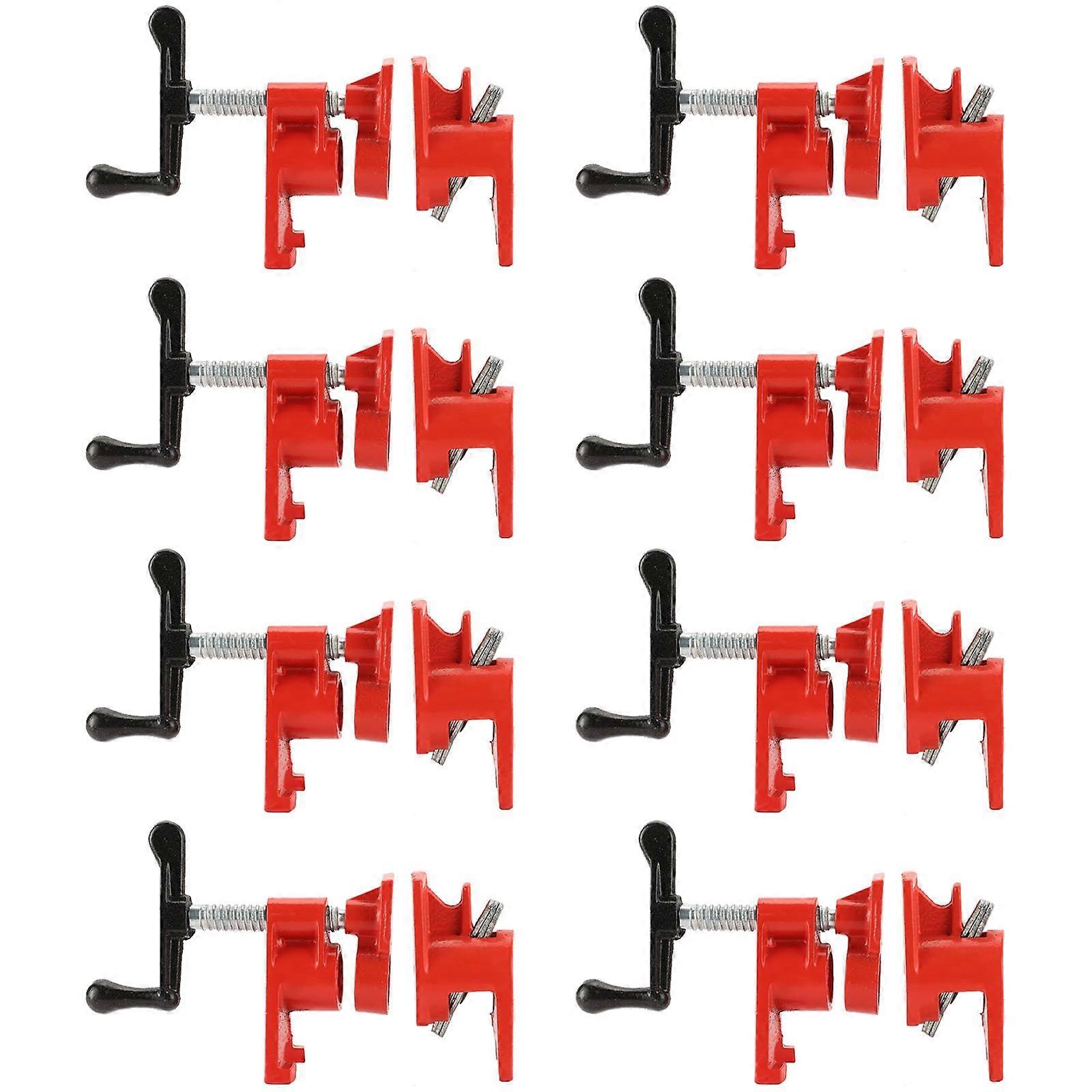 1/2' Wood Gluing Pipe Clamp Set with Unique Foot Design Red Bar Clamps Cast Iron Quick Release