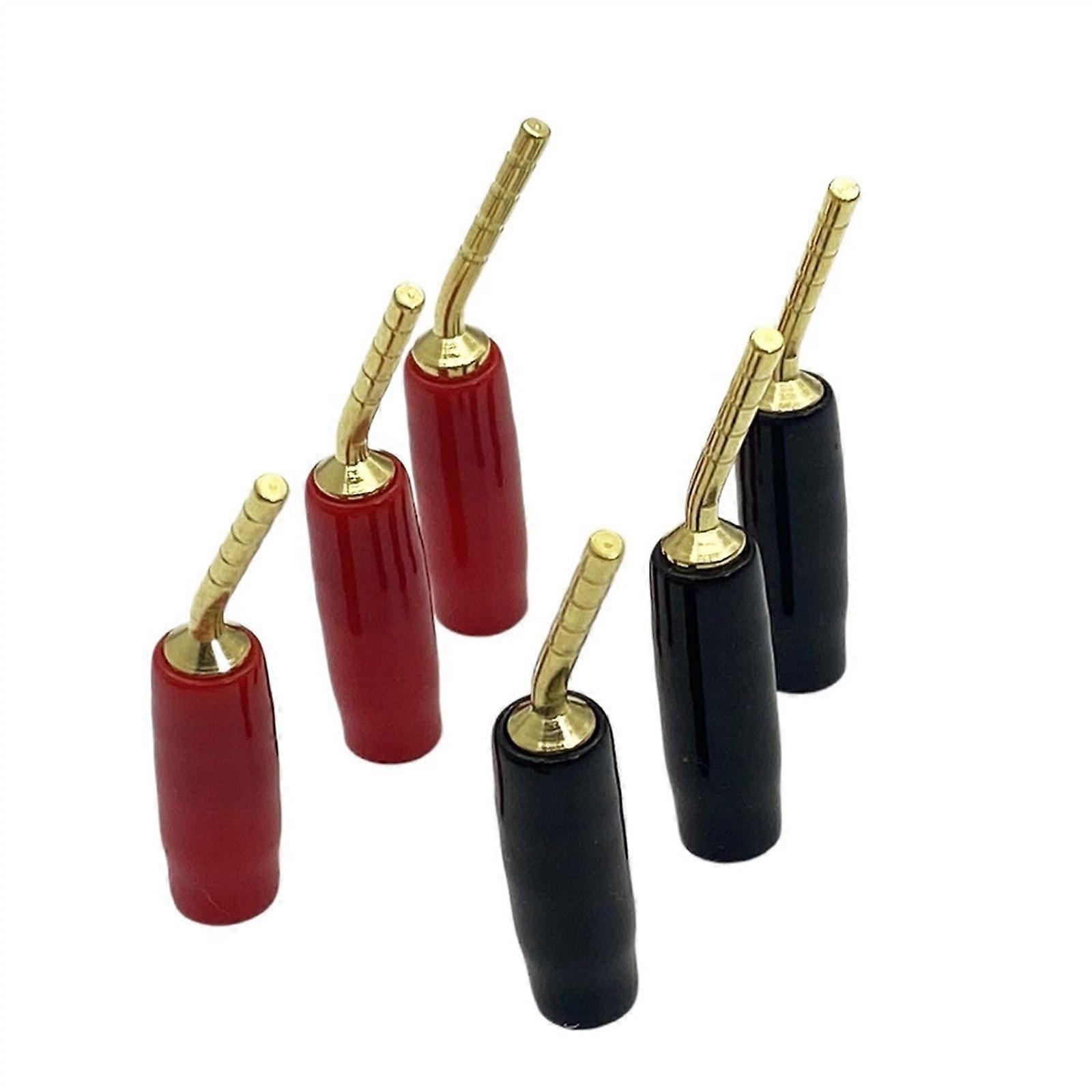 2mm Banana Wire Cable Bend Pin Plug Connector 1/2/5 Pair Screw Speaker Audio Adapter, Color: 1 Pair, High Quality