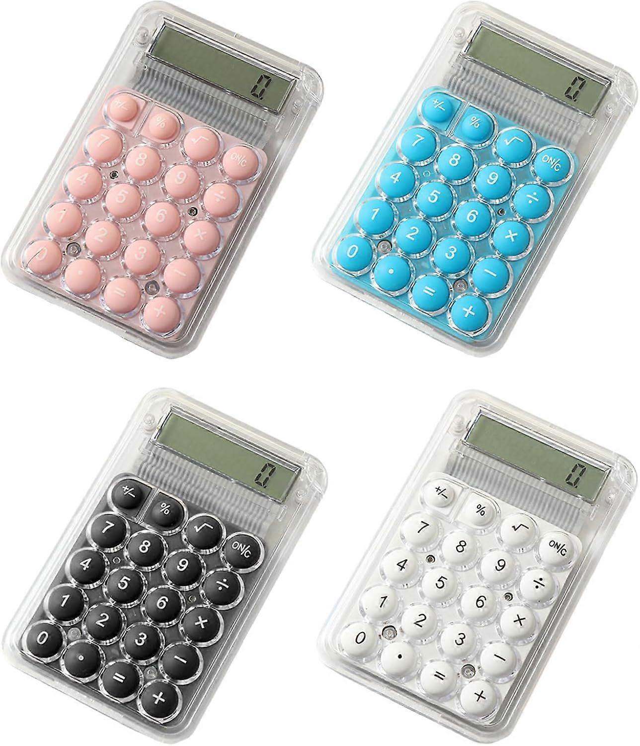 Colorful Electronic Calculator 4 Pcs Candy Colored Desktop Calculator Office Calculators Battery Powered Electronic Calculator Desk Calculator