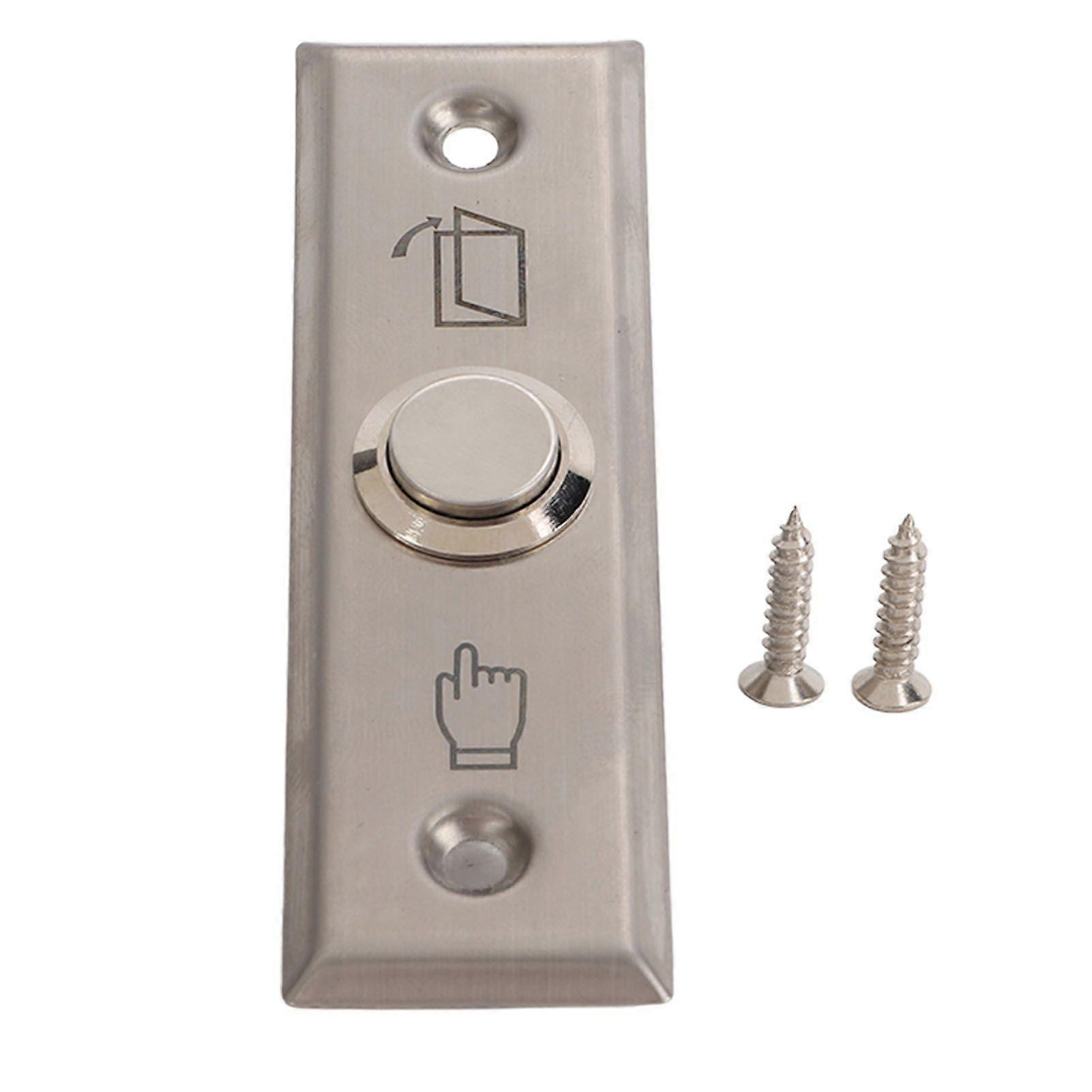 Door Access Control Switch Exit Press Button Stainless Steel Brushed Automatic Reset for Indoor Outdoor