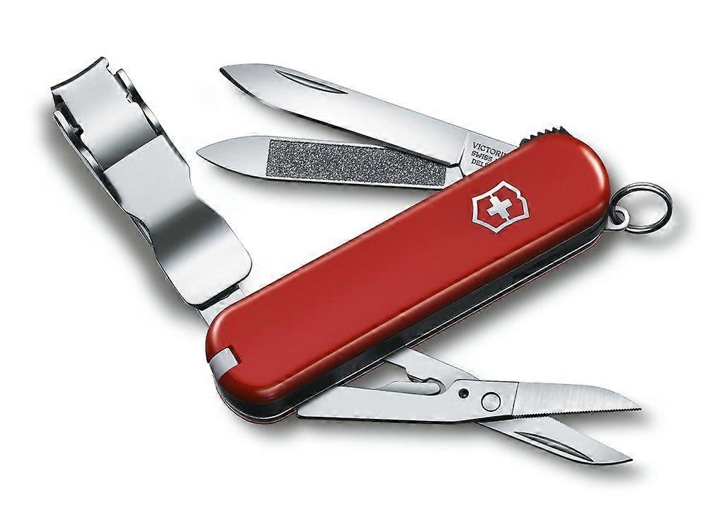 Victorinox Nail Clip 580 Swiss Made Multi-Purpose Tool with 8 Functions, Nail Rasp, Cleaner, and Small Knife - Red