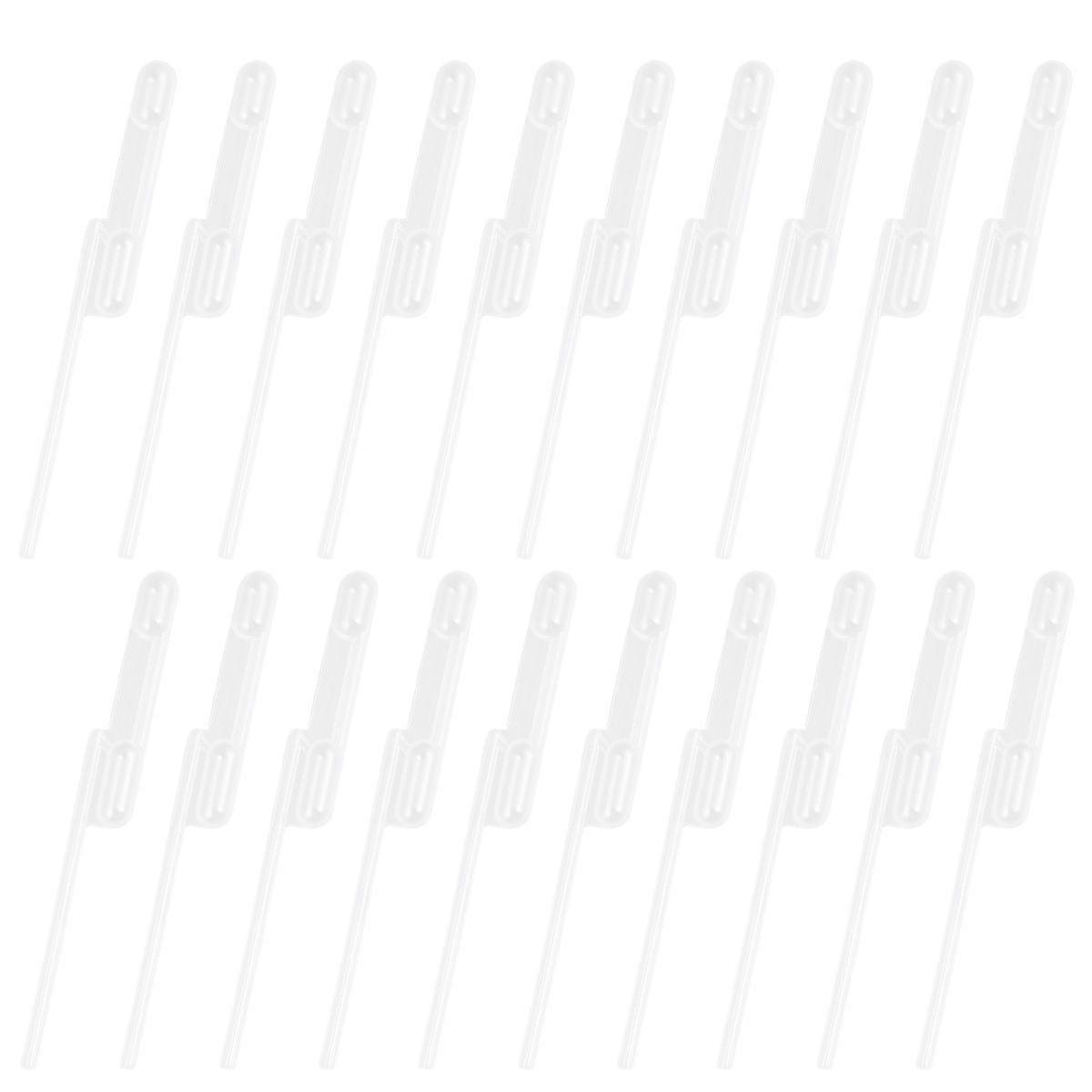 100Pcs 100ul Double-cell Quantitative Pasteur Burette Straw Dropper Plastic Buret (White)