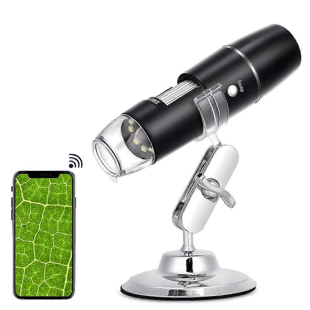 Digital Microscope 50X to 1000X USB WiFi Wireless Mini Handheld Endoscope with 8 Adjustable LED Lights