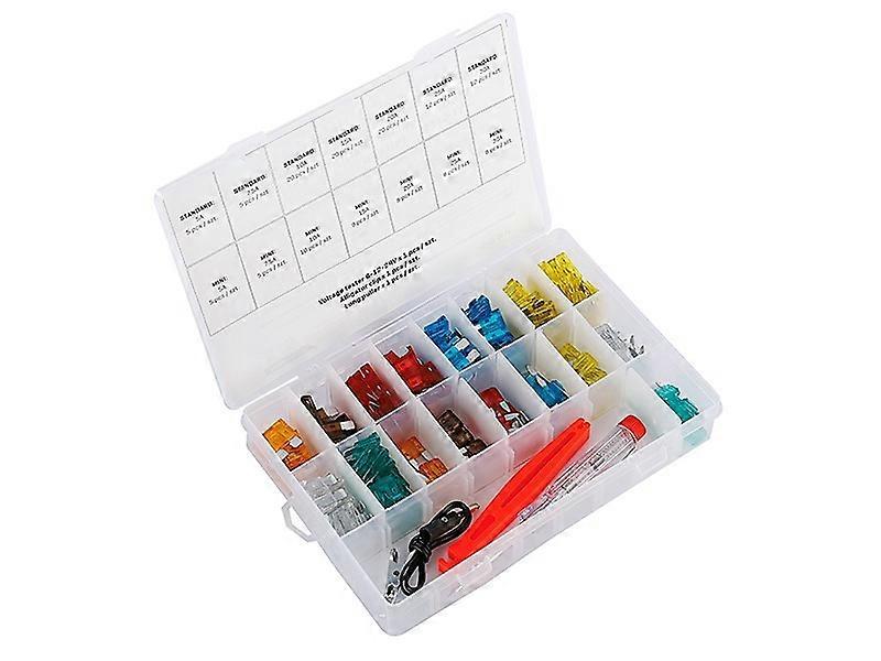 Zekeringen MINI + UNI + tester + grijper - set van 150 stuks.