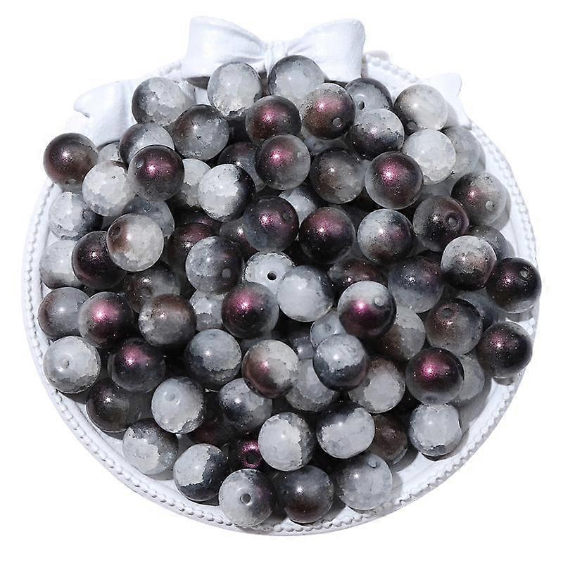30/50Pcs Crystal Glass Beads Jade Fragmented Double Pinched Round Loose Spacer Beads for DIY Necklace Bracelet Jewelry Making