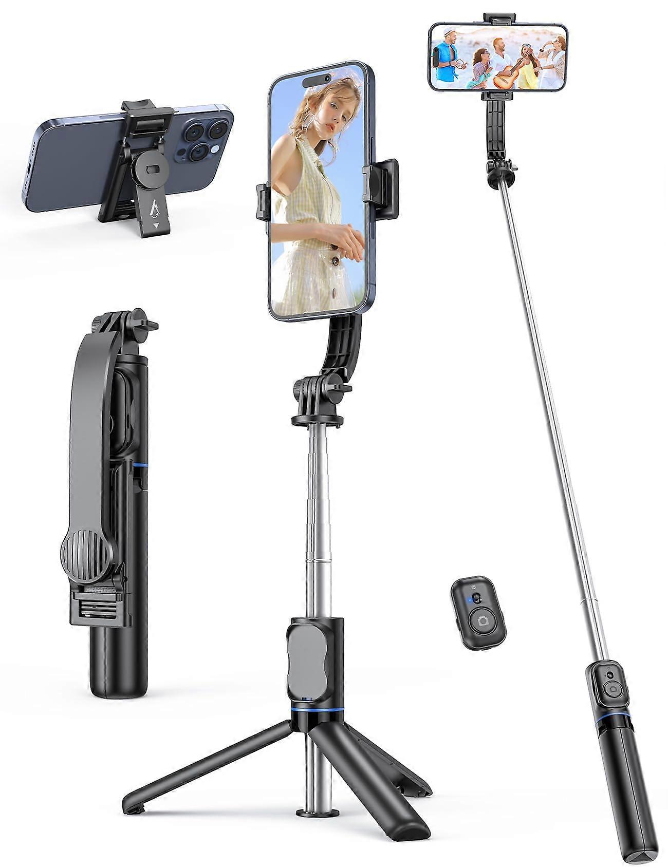 Selfie Rod Tripod With Removable Phone Holder, 41.7 Ft Bluetooth Remote For iPhone, Samsung And Android