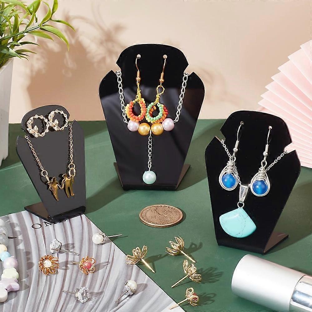 3pcs YX036アクリルジュエリーラックネックレスイヤリング収納ディスプレイスタンド