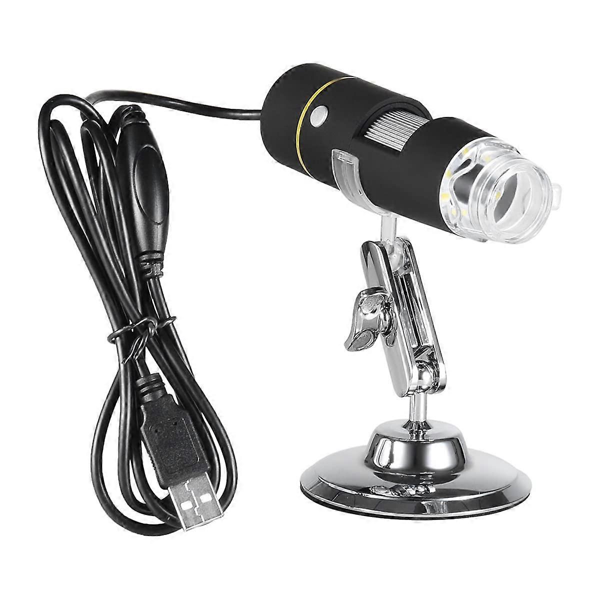 Microscope Accessories Kit with 1000X USB Digital Microscope, 8 LED Light, Magnifying Glass, and Microscope Slides