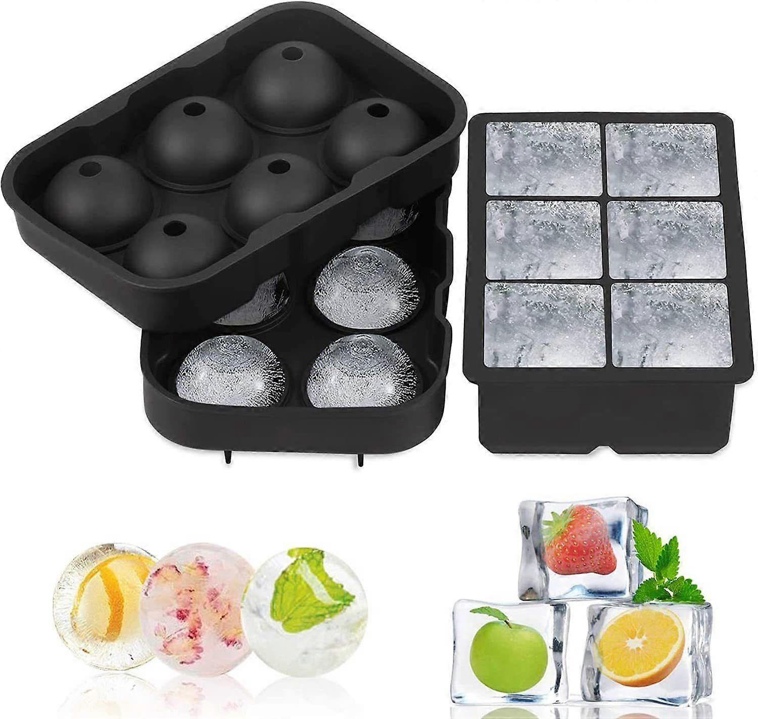 2 Pack Ice Cube Trays Ice Balls and Ice Cube Molds