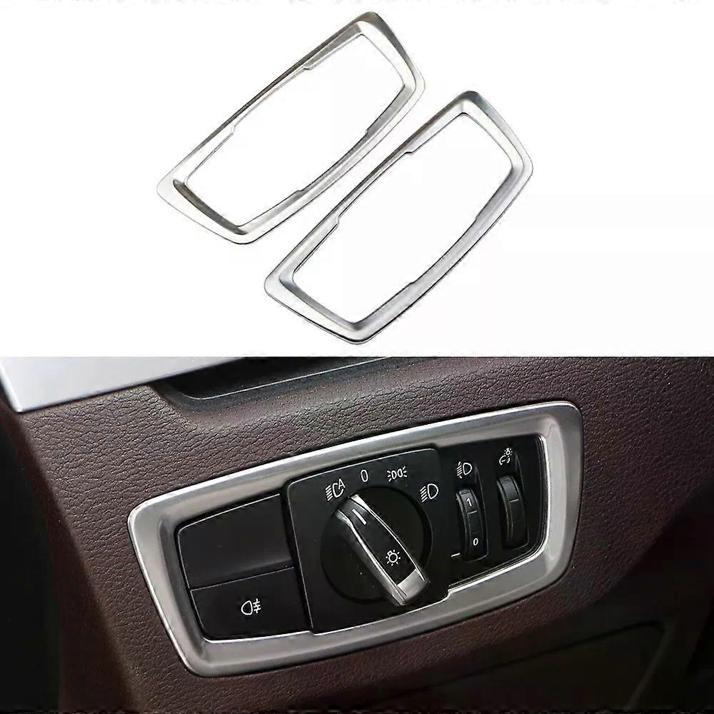Car Headlight Switch Button Frame Cover Trim compatible for B-M-W X1 F48 2016 2017 2018 2019 2020 X2 F39 Decoration Sticker Accessories