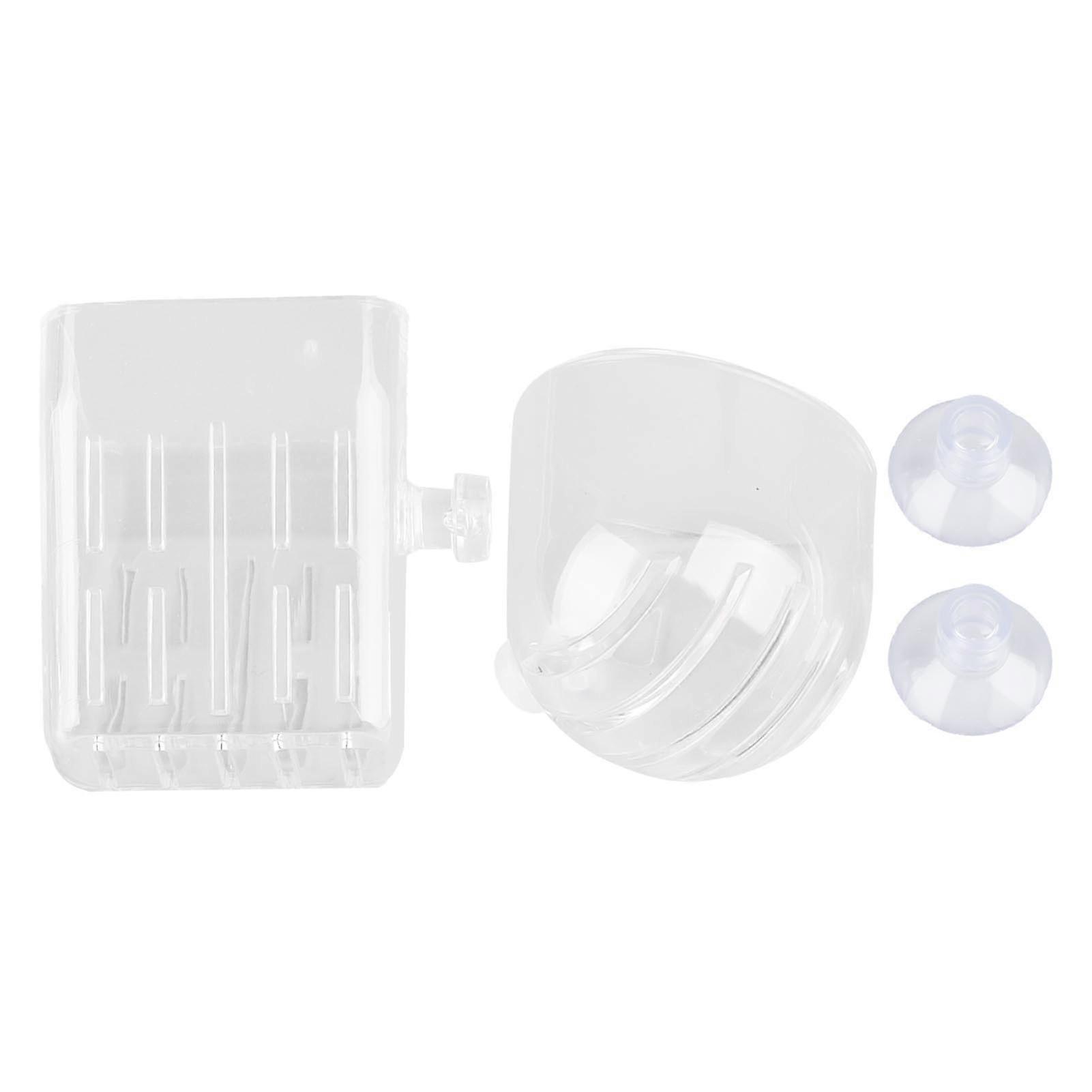 Aquarium Cone Feeder Transparent Glass Suction Fixation Fish Red Worm Feeder for Aquarium Fish Tank