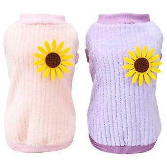 2 Packs Dog Clothes Pet Plush Pullover Dog Sweater Soft Warm Pup Dogs Shirt Winter Puppy Sweater for Dogs Cats(Pink+Purple)