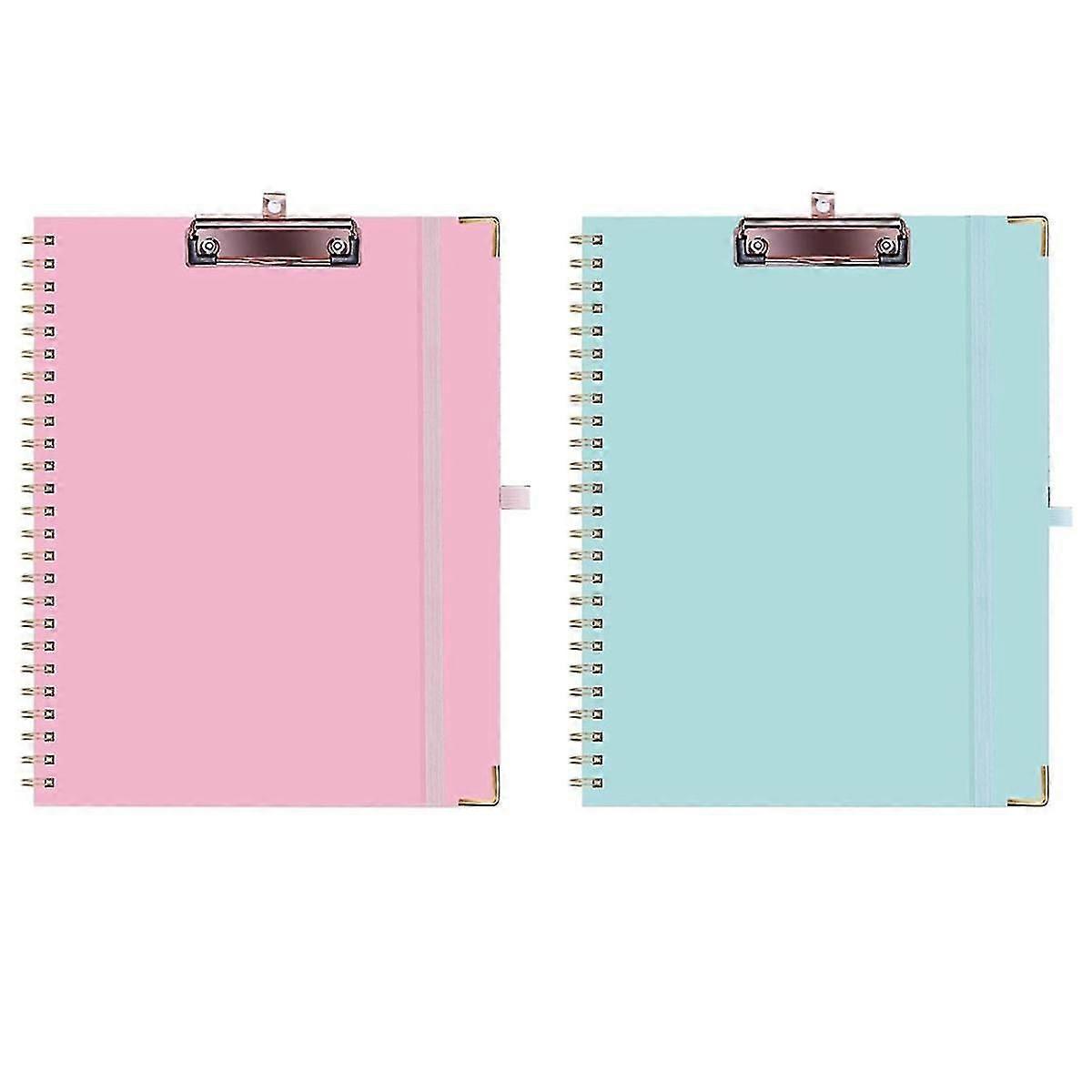 2PCS Clipboard Folder with Refillable Notepad for Letter Size (11x 8.5Inch), Versatile Clipfolio fo