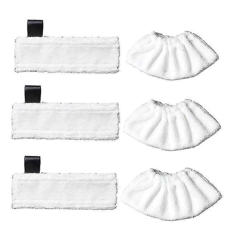 Set Of 3 Replacement Microfiber Wipes And 3 Microfiber Cloths For Karcher Easy Fix Sc1/sc2/sc3/sc4/sc5/sv7, Accessory Cloth For Karcher Easy Fix