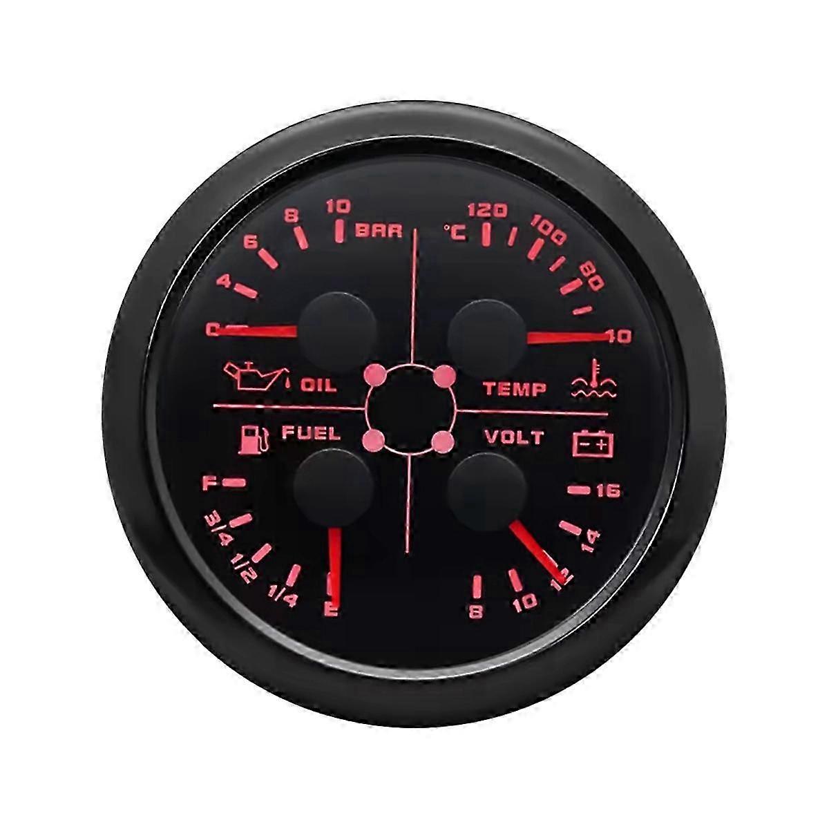 85mm 4-in-1 Multifunction Gauge Water Temp Oil Press Voltmeter B SZRH A-V